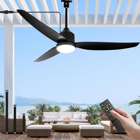 Outdoor Ceiling Fan With Light And Remote, 52-Inch Led 3-Blade Gazebo ... with The complete guide to selecting outdoor ceiling fans with light and remote controls